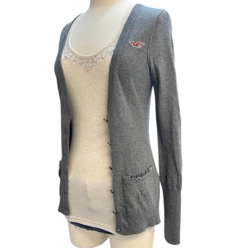 Hollister Women's Gray Cardigan Sweater